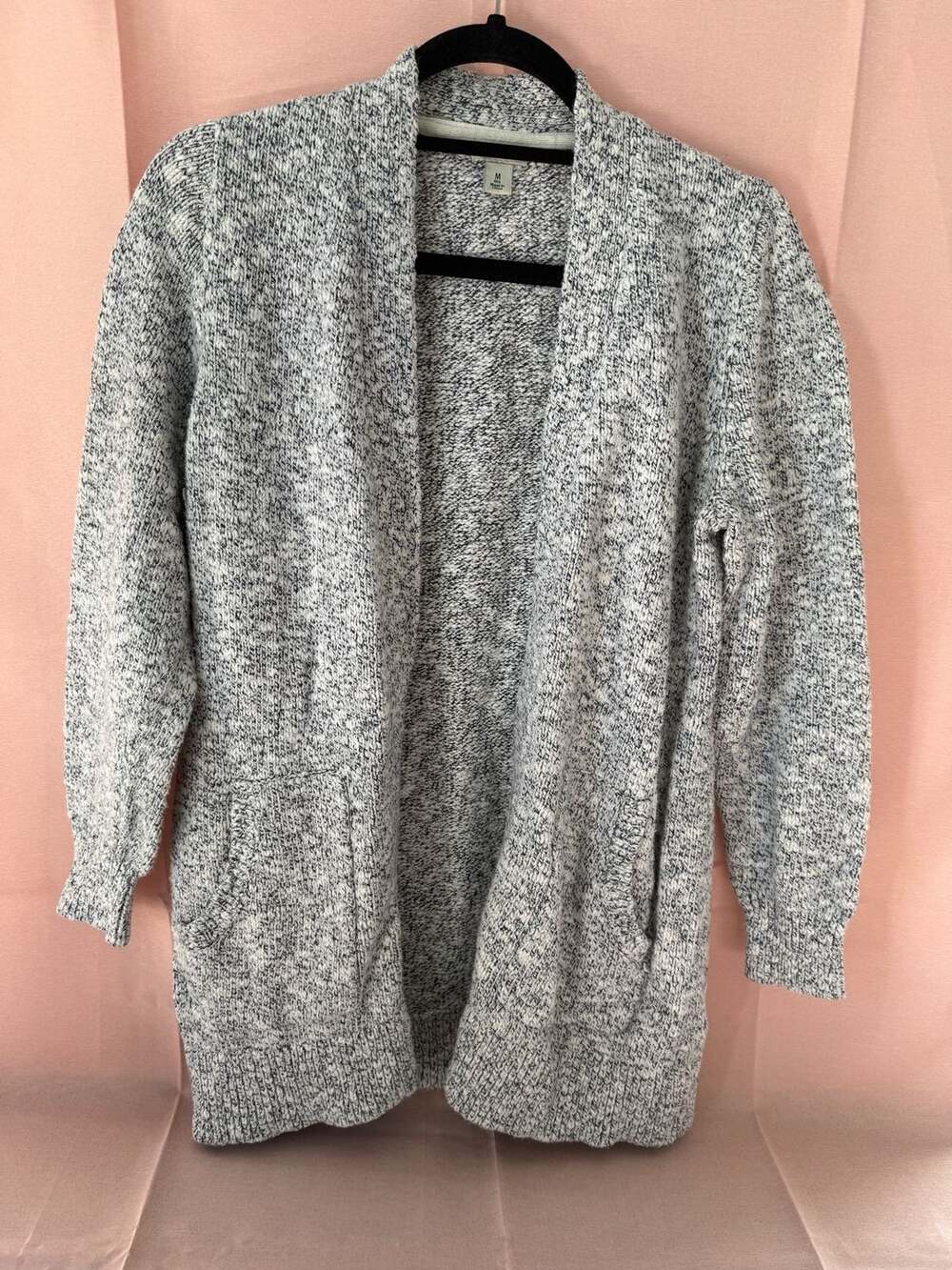 L.L. Bean 100% Cotton Marled Knit Open Front Cardigan Medium
